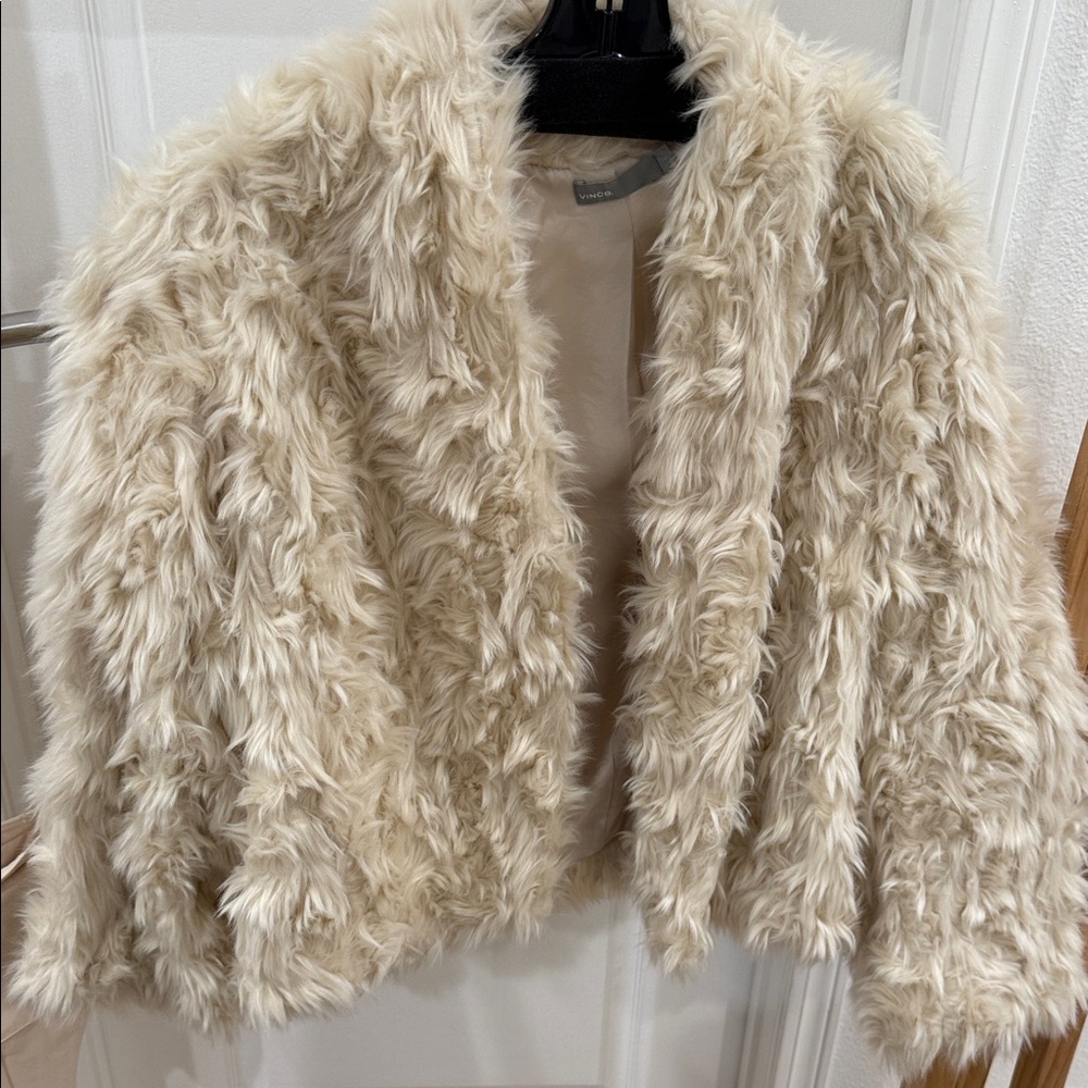 Women's Vince Cream Faux Fur Jacket